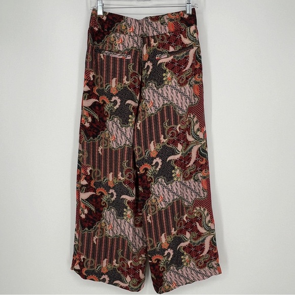 Myth Wide Leg Pullon Pants Made in Italy Colorful Hippy Bohemian Elastic Size 6 - Picture 3 of 7